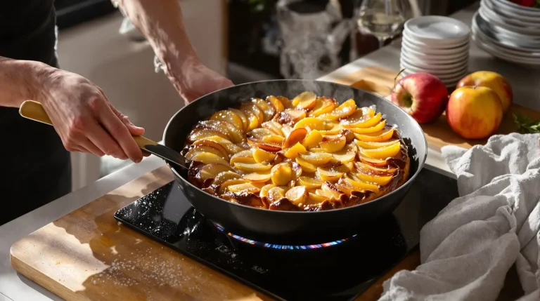 Je prépare ce gâteau aux pommes à la poêle : ultra simple, rapide, sans four et tellement réconfortant